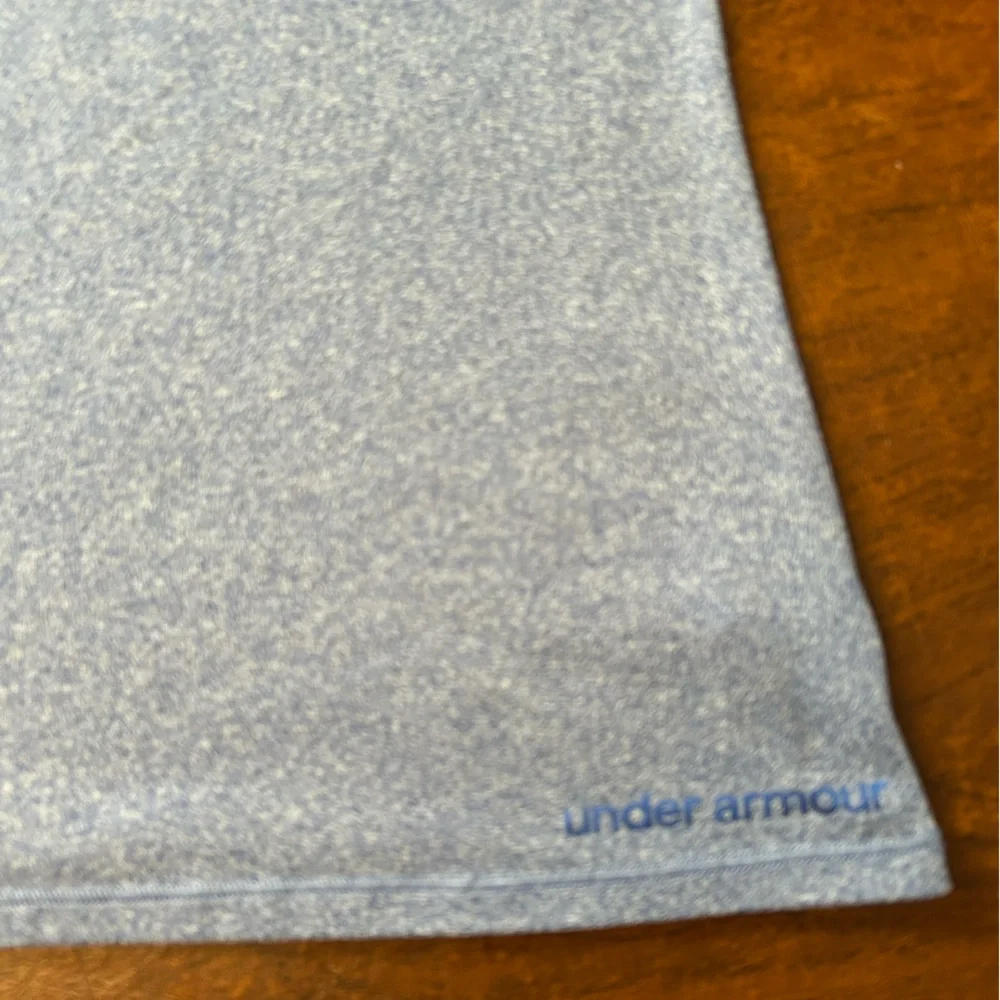 Under Armour Gym Time Women's Heat Gear Fitted Heathered Blue Tank Top. Large - Picture 5 of 9